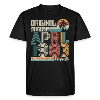 April 1983 anniversary April 1983 gift 1983 - Men's Premium Organic T-Shirt - black - Front - Nico (187cm)