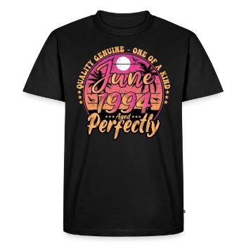 June 1994 anniversary 1994 Retro 1994 June - Men's Premium Organic T-Shirt - black - Front - Nico (187cm)
