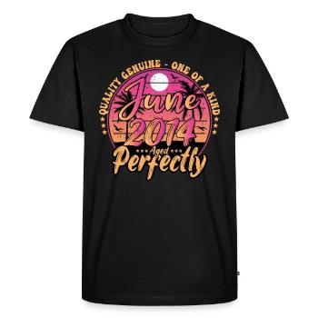 June 2014 anniversary 2014 Retro 2014 June - Men's Premium Organic T-Shirt - black - Front - Nico (187cm)