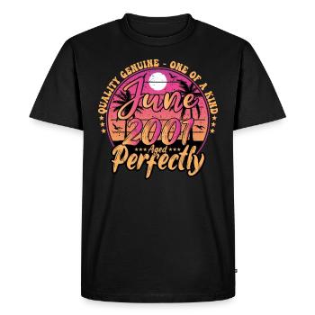 June 2001 anniversary 2001 Retro 2001 June - Men's Premium Organic T-Shirt - black - Front - Nico (187cm)