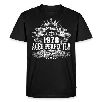 September 1978 anniversary 1978 September - Men's Premium Organic T-Shirt - black - Front - Nico (187cm)