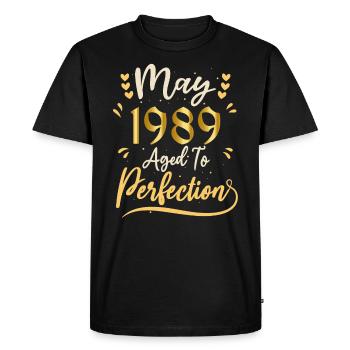 May 1989 May anniversary May 1989 - Men's Premium Organic T-Shirt - black - Front - Nico (187cm)