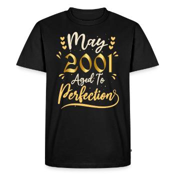 Mai 2001 Mai anniversaire May 2001 - T-shirt Premium bio Homme - noir - Devant - Nico (187cm)