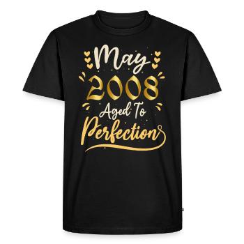 Mai 2008 Mai anniversaire May 2008 - T-shirt Premium bio Homme - noir - Devant - Nico (187cm)