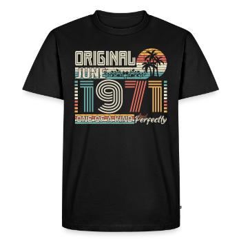 June 1971 June anniversary June 1971 - Men's Premium Organic T-Shirt - black - Front - Nico (187cm)