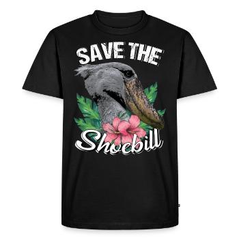 Schuhschnabel Save the shoebill - Men's Premium Organic T-Shirt - black - Front - Nico (187cm)
