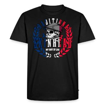 Unique Oi Skinhead - T-shirt Premium bio Homme - noir - Devant - Nico (187cm)