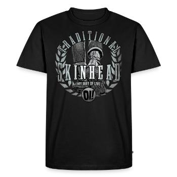 Unique Oi Skinhead - Men's Premium Organic T-Shirt - black - Front - Nico (187cm)