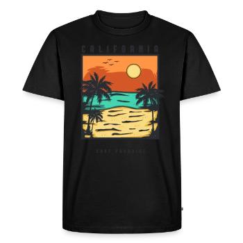 California Surfing Paradise, Summer Vacation Gift - Men's Premium Organic T-Shirt - black - Front - Nico (187cm)