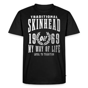 Chemise Skinhead Oi - T-shirt Premium bio Homme - noir - Devant - Nico (187cm)