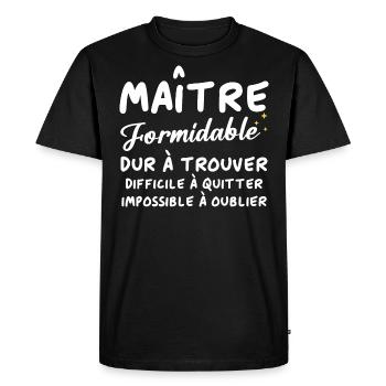 Maître formidable - T-shirt Premium bio Homme - noir - Devant - Nico (187cm)