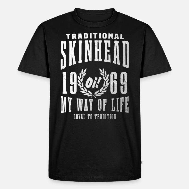 Oi Skinhead - Männer Premium Bio T-Shirt - Schwarz