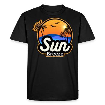 SUN Breeze - Motif de vacances avec des palmiers au bord de la mer - T-shirt Premium bio Homme - noir - Devant - Nico (187cm)