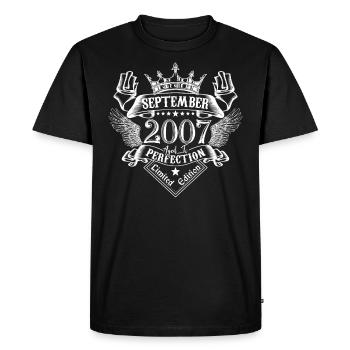 Septembre 2007 | Septembre 2007 anniversaire 2007 - T-shirt Premium bio Homme - noir - Devant - Nico (187cm)
