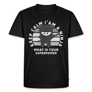 Funny Ninja Outfit - Idée cadeau cool - T-shirt Premium bio Homme - noir - Devant - Nico (187cm)