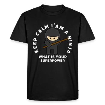 Funny Ninja Outfit - Idée cadeau cool - T-shirt Premium bio Homme - noir - Devant - Nico (187cm)