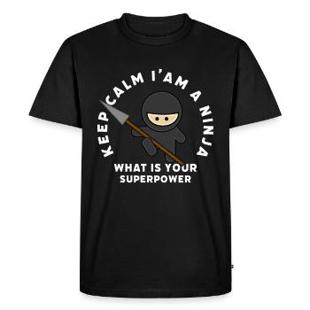 Funny Ninja Outfit - Idée cadeau cool - T-shirt Premium bio Homme - noir - Devant - Nico (187cm)