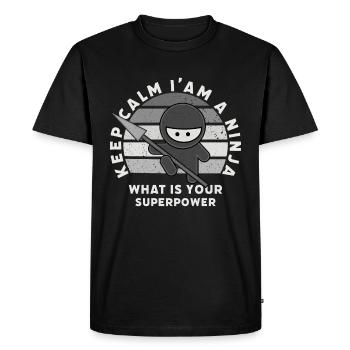 Funny Ninja Outfit - Idée cadeau cool - T-shirt Premium bio Homme - noir - Devant - Nico (187cm)