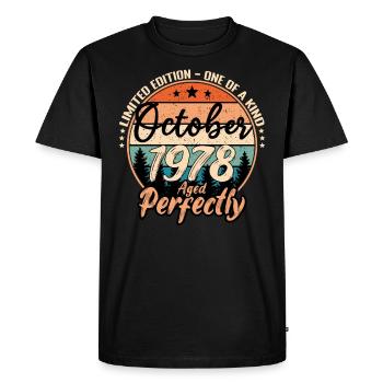 Octobre 1978 anniversaire 1978 légendes Octobre - T-shirt Premium bio Homme - noir - Devant - Nico (187cm)