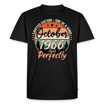 Octobre 1966 anniversaire 1966 légendes Octobre - T-shirt Premium bio Homme - noir - Devant - Nico (187cm)