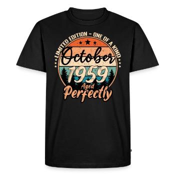 Octobre 1959 anniversaire 1959 légendes Octobre - T-shirt Premium bio Homme - noir - Devant - Nico (187cm)