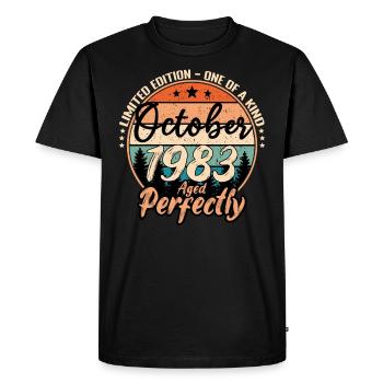October 1983 anniversary 1983 legends October - Men's Premium Organic T-Shirt - black - Front - Nico (187cm)