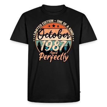 October 1987 anniversary 1987 legends October - Men's Premium Organic T-Shirt - black - Front - Nico (187cm)