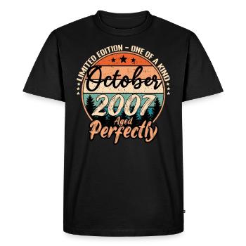 Octobre 2007 anniversaire 2007 légendes Octobre - T-shirt Premium bio Homme - noir - Devant - Nico (187cm)
