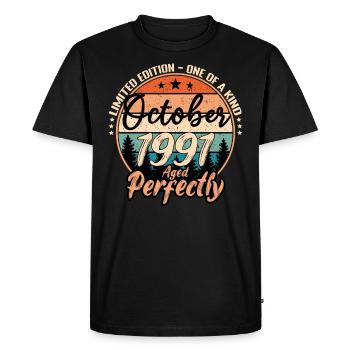 October 1991 anniversary 1991 legends October - Men's Premium Organic T-Shirt - black - Front - Nico (187cm)