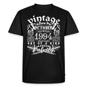 1994 Octobre 1994 anniversaire October 1994 - T-shirt Premium bio Homme - noir - Devant - Nico (187cm)