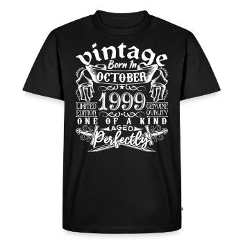 1999 Octobre 1999 anniversaire October 1999 - T-shirt Premium bio Homme - noir - Devant - Nico (187cm)