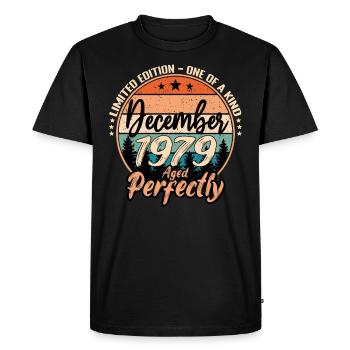 Décembre 1979 anniversaire 1979 légendes Décembre - T-shirt Premium bio Homme - noir - Devant - Nico (187cm)