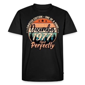 Décembre 1977 anniversaire 1977 légendes Décembre - T-shirt Premium bio Homme - noir - Devant - Nico (187cm)