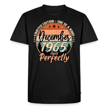 Décembre 1965 anniversaire 1965 légendes Décembre - T-shirt Premium bio Homme - noir - Devant - Nico (187cm)