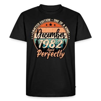 December 1982 Birthday 1982 Legends December - Men's Premium Organic T-Shirt - black - Front - Nico (187cm)