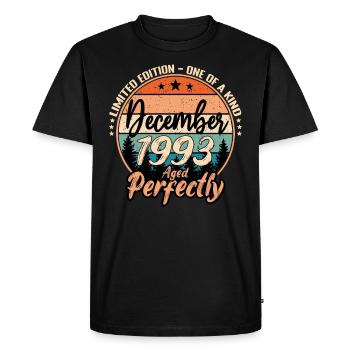 Décembre 1993 anniversaire 1993 légendes Décembre - T-shirt Premium bio Homme - noir - Devant - Nico (187cm)
