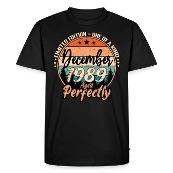 Décembre 1989 anniversaire 1989 légendes Décembre - T-shirt Premium bio Homme - noir - Devant - Nico (187cm)