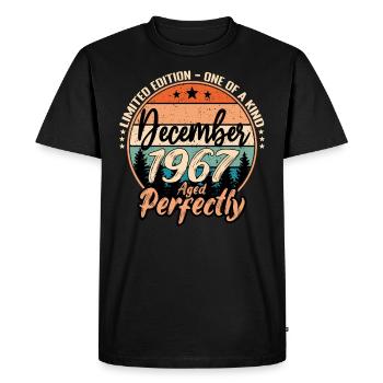 Décembre 1967 anniversaire 1967 légendes Décembre - T-shirt Premium bio Homme - noir - Devant - Nico (187cm)
