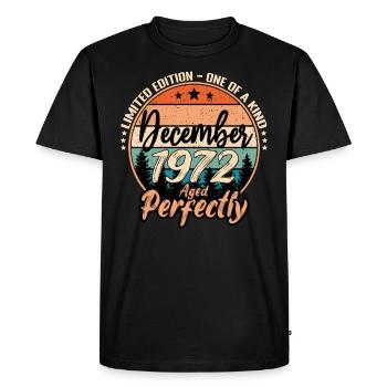 Décembre 1972 anniversaire 1972 légendes Décembre - T-shirt Premium bio Homme - noir - Devant - Nico (187cm)