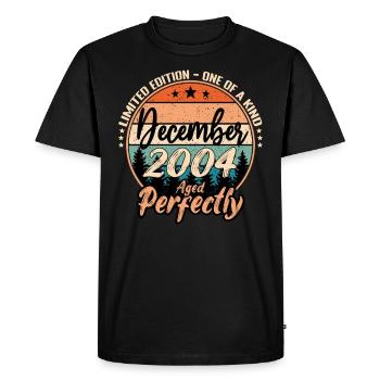 Décembre 2004 anniversaire 2004 légendes Décembre - T-shirt Premium bio Homme - noir - Devant - Nico (187cm)