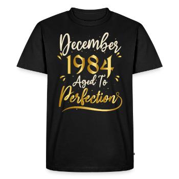December 1984 December Anniversary December 1984 - Men's Premium Organic T-Shirt - black - Front - Nico (187cm)