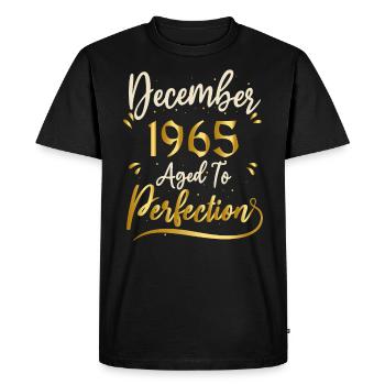 Décembre 1965 Décembre anniversaire December 1965 - T-shirt Premium bio Homme - noir - Devant - Nico (187cm)