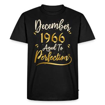 Décembre 1966 Décembre anniversaire December 1966 - T-shirt Premium bio Homme - noir - Devant - Nico (187cm)