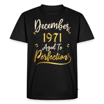 December 1971 December Anniversary December 1971 - Men's Premium Organic T-Shirt - black - Front - Nico (187cm)