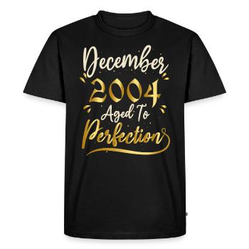 Décembre 2004 Décembre anniversaire December 2004 - T-shirt Premium bio Homme - noir - Devant - Nico (187cm)