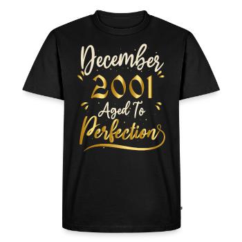 Décembre 2001 Décembre anniversaire December 2001 - T-shirt Premium bio Homme - noir - Devant - Nico (187cm)