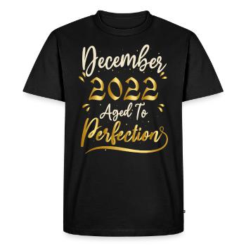 Décembre 2022 Décembre anniversaire December 2022 - T-shirt Premium bio Homme - noir - Devant - Nico (187cm)