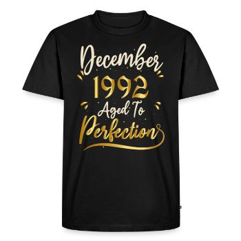 December 1992 December Anniversary December 1992 - Men's Premium Organic T-Shirt - black - Front - Nico (187cm)