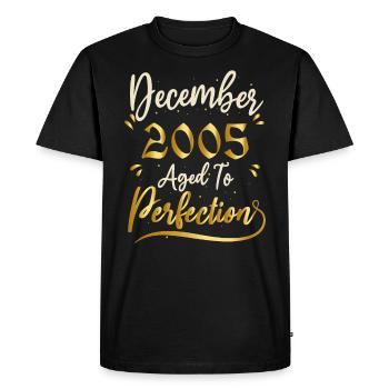 Décembre 2005 Décembre anniversaire December 2005 - T-shirt Premium bio Homme - noir - Devant - Nico (187cm)