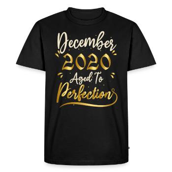 Décembre 2020 Décembre anniversaire December 2020 - T-shirt Premium bio Homme - noir - Devant - Nico (187cm)